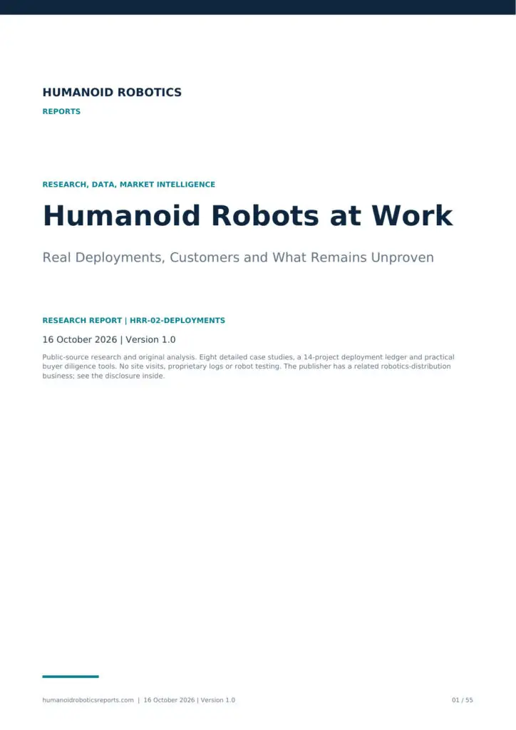 Actual cover of Humanoid Robots at Work, edition 2026.10.