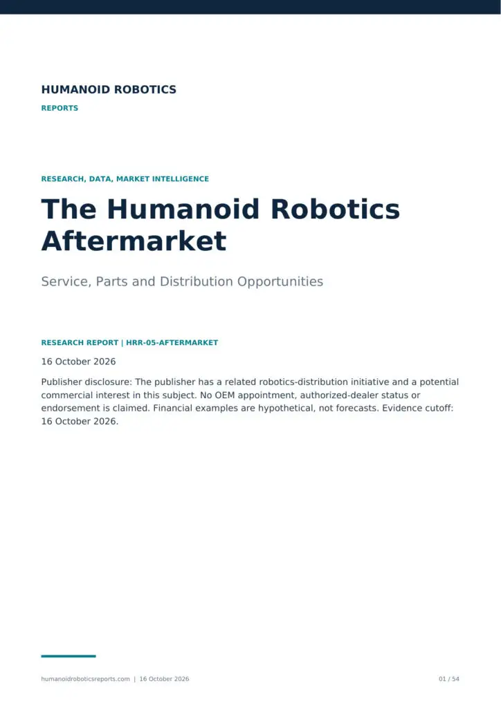 Actual cover of The Humanoid Robotics Aftermarket, edition 2026.10.