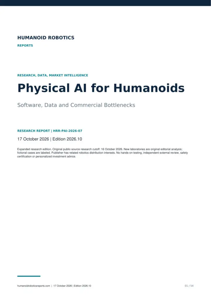 Cover of Physical AI for Humanoids: Software, Data and Commercial Bottlenecks, edition 2026.10.