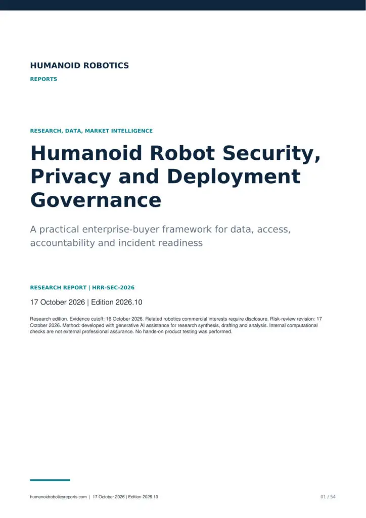 Cover of Humanoid Robot Security, Privacy and Deployment Governance, edition 2026.10.