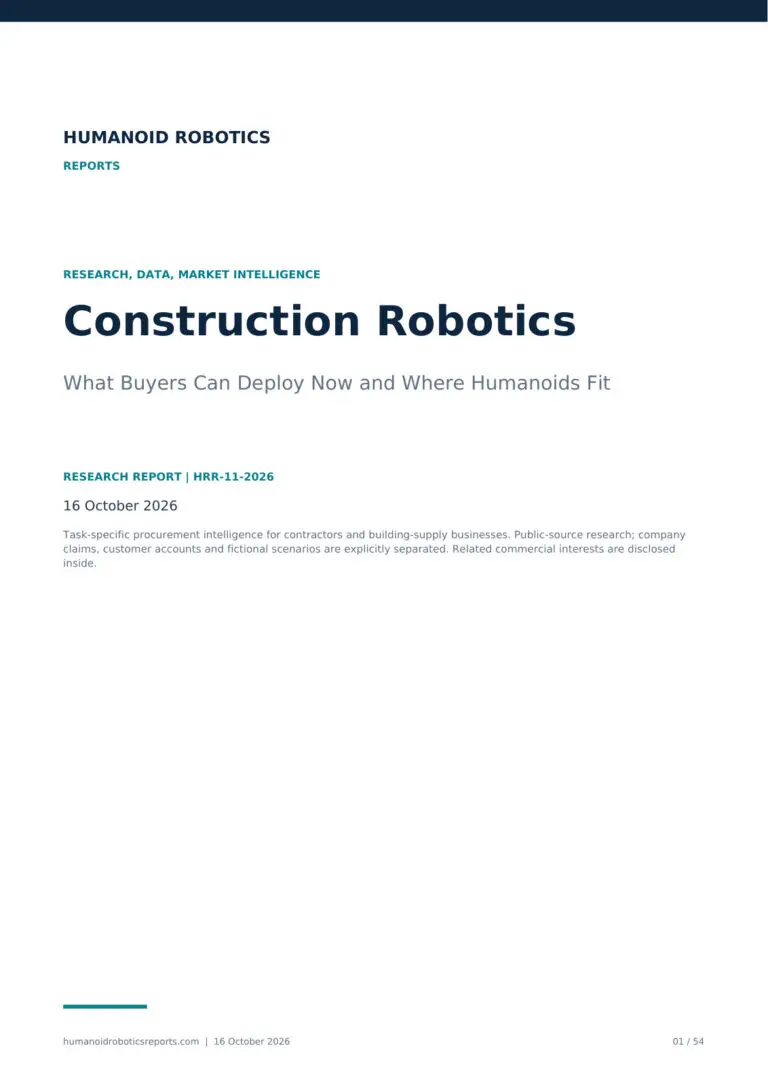 Cover of Construction Robotics: What Buyers Can Deploy Now and Where Humanoids Fit, edition 2026.10.