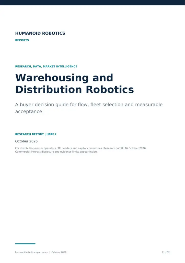 Cover of Warehousing and Distribution Robotics: A buyer decision guide for flow, fleet selection and measurable acceptance, edition 2026.10.
