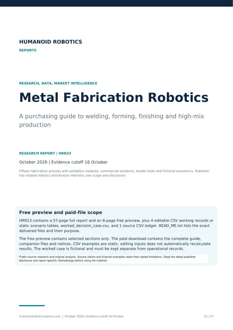 Cover of Metal Fabrication Robotics: A purchasing guide to welding, forming, finishing and high-mix production, edition 2026.10.