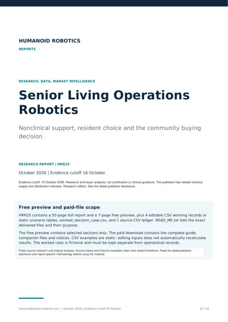 Cover of Senior Living Operations Robotics: Nonclinical support, resident choice and the community buying decision, edition 2026.10.