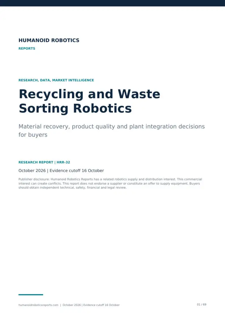 Cover of Recycling and Waste Sorting Robotics: Material recovery, product quality and plant integration decisions for buyers, edition 2026.10.