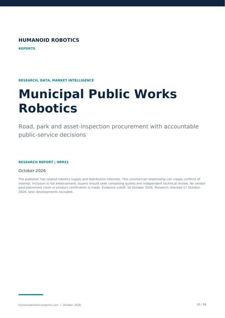 Cover of Municipal Public Works Robotics: Road, park and asset-inspection procurement with accountable public-service decisions, edition 2026.10.