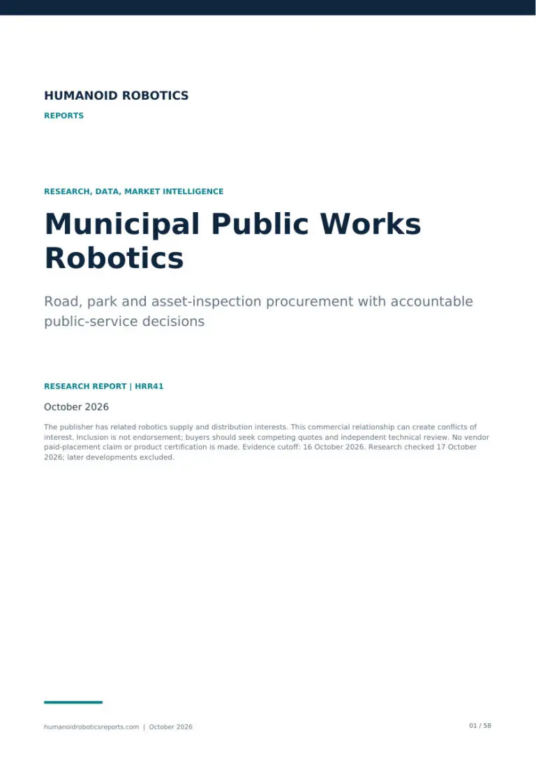 Cover of Municipal Public Works Robotics: Road, park and asset-inspection procurement with accountable public-service decisions, edition 2026.10.