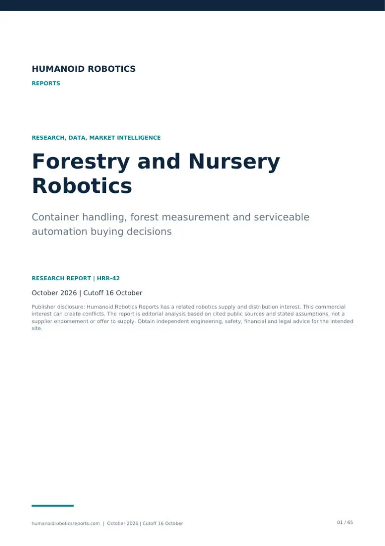 Actual cover of Forestry and Nursery Robotics, edition 2026.10.