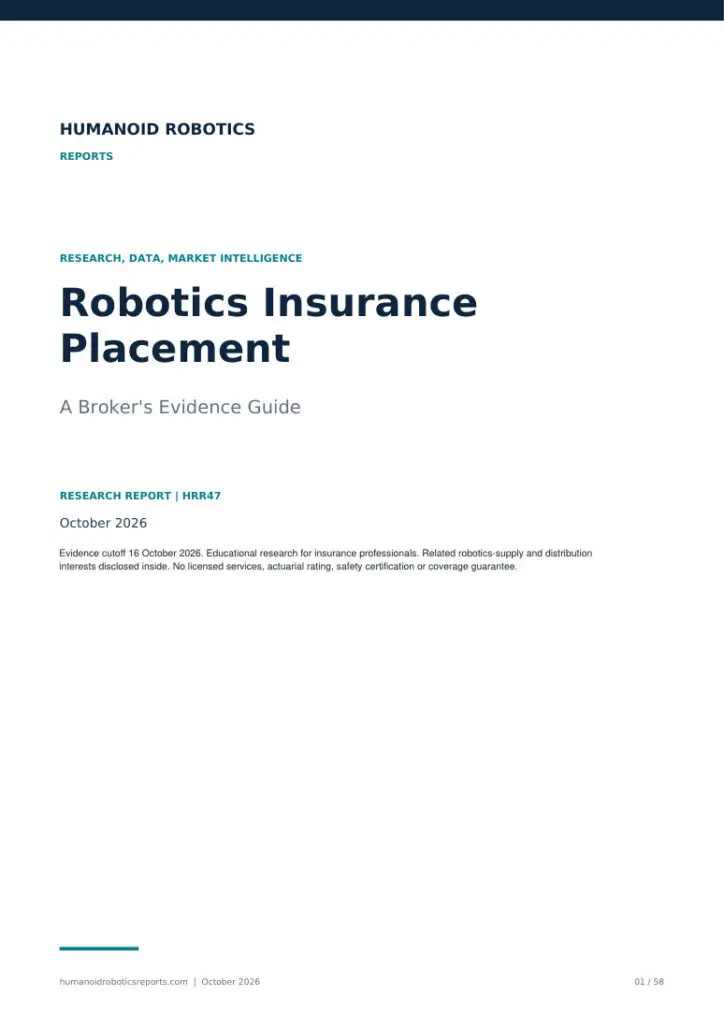 Cover of Robotics Insurance Placement: A Broker's Evidence Guide, edition 2026.10.