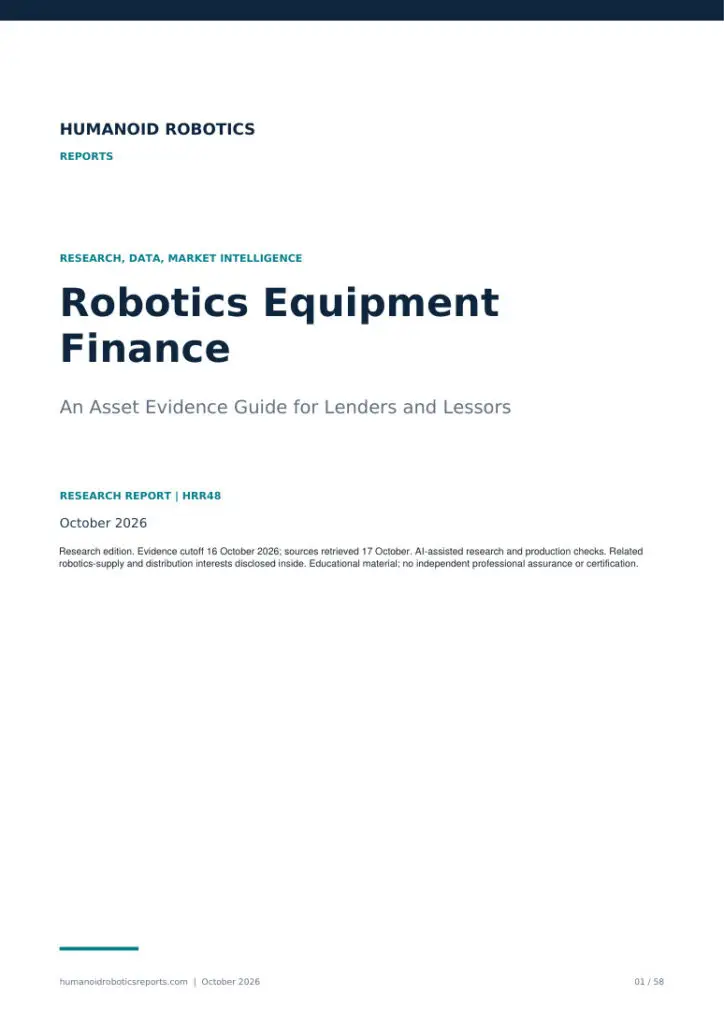 Cover of Robotics Equipment Finance: An Asset Evidence Guide for Lenders and Lessors, edition 2026.10.