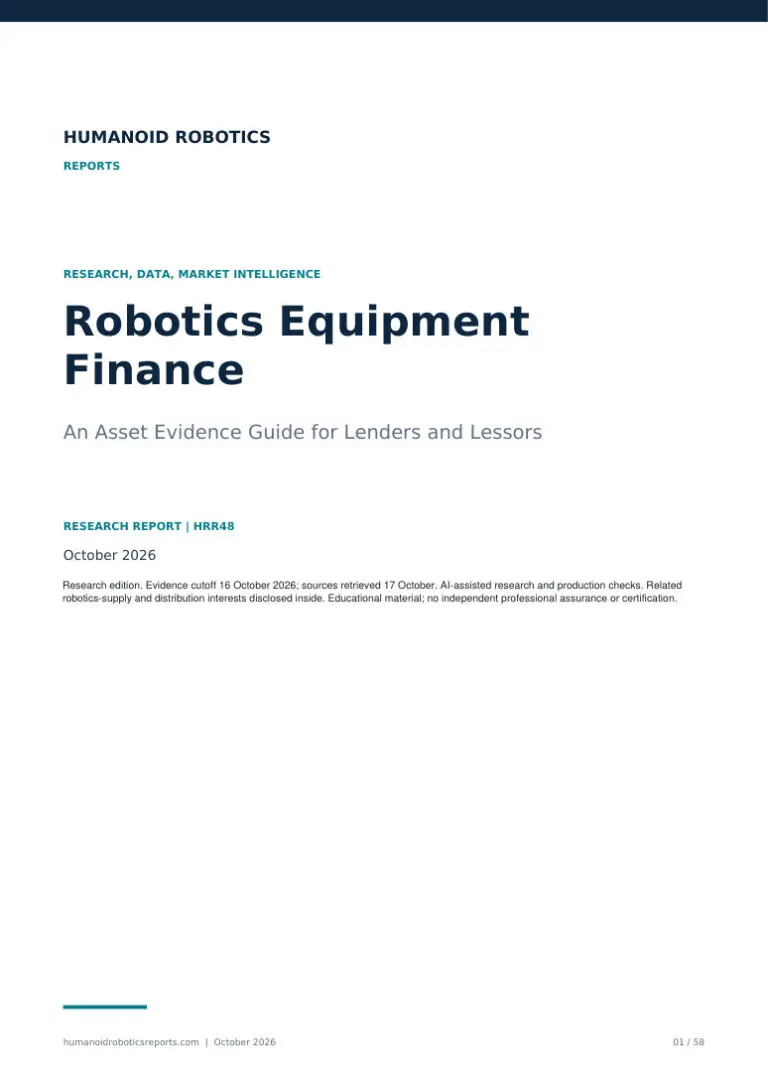 Cover of Robotics Equipment Finance: An Asset Evidence Guide for Lenders and Lessors, edition 2026.10.