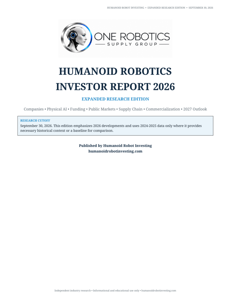 Humanoid Robotics Investor Report 2026, Expanded Research Edition, published by Humanoid Robot Investing